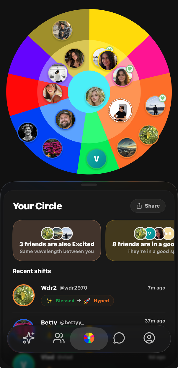 Rezonect Circle view screen